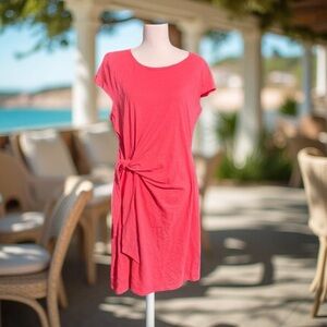 Talbots dress coral tier to the side cotton Size 1X NWT